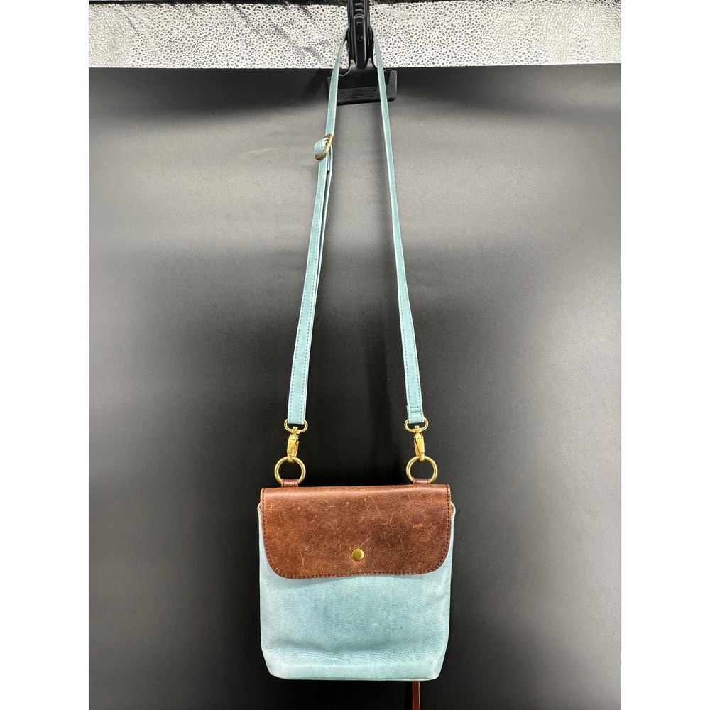 Osgoode Marley Rosemary small‎ leather crossbody bag Purse Blue/Brown